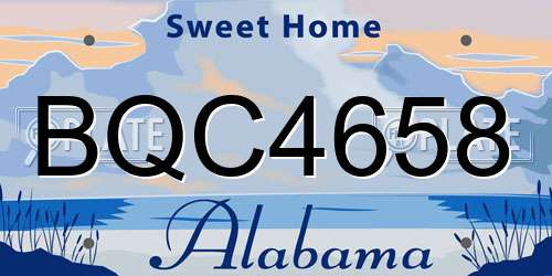 BQC4658 Alabama License Plate