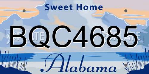BQC4685 Alabama License Plate