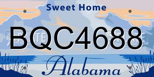 BQC4688 Alabama License Plate