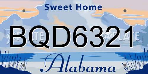 BQD6321 Alabama License Plate