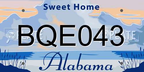BQE043 Alabama License Plate