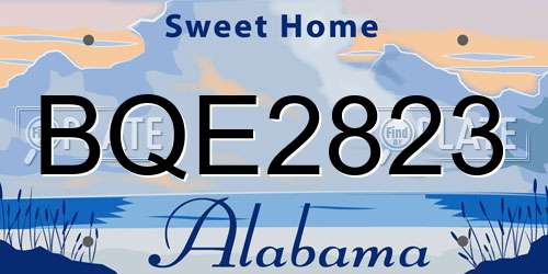 BQE2823 Alabama License Plate