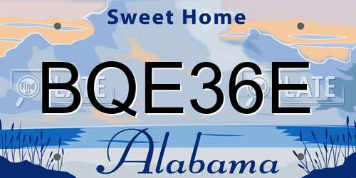 BQE36E Alabama License Plate