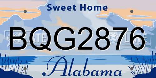 BQG2876 Alabama License Plate