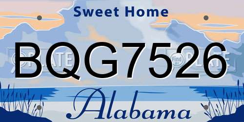 BQG7526 Alabama License Plate