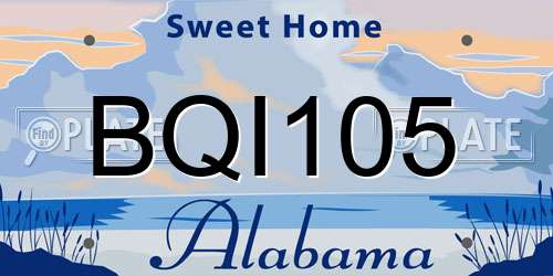 BQI105 Alabama License Plate