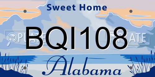 BQI108 Alabama License Plate