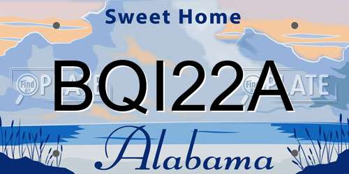BQI22A Alabama License Plate