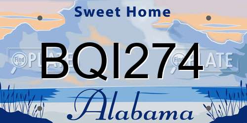 BQI274 Alabama License Plate