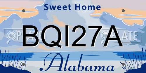 BQI27A Alabama License Plate