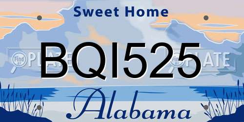 BQI525 Alabama License Plate