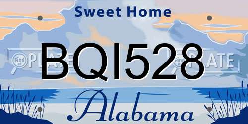 BQI528 Alabama License Plate