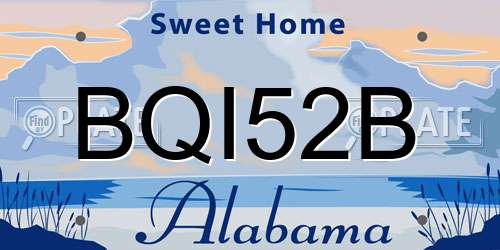 BQI52B Alabama License Plate
