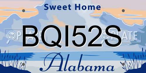 BQI52S Alabama License Plate