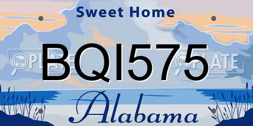 BQI575 Alabama License Plate