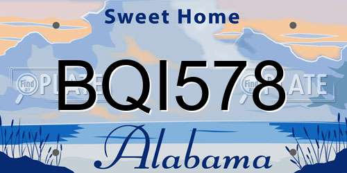 BQI578 Alabama License Plate