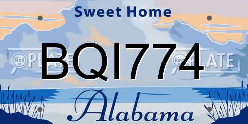 BQI774 Alabama License Plate