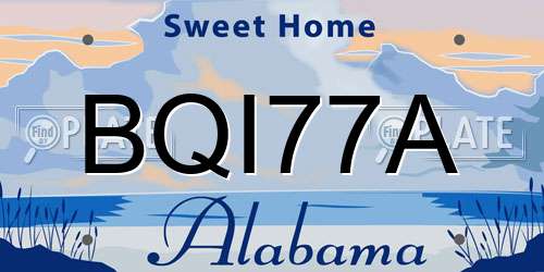 BQI77A Alabama License Plate