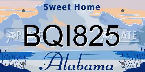 BQI825 Alabama License Plate
