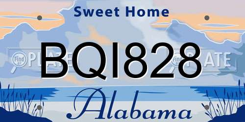 BQI828 Alabama License Plate