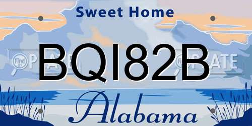 BQI82B Alabama License Plate