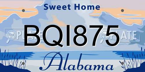BQI875 Alabama License Plate