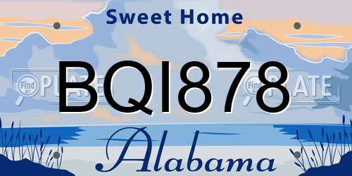 BQI878 Alabama License Plate