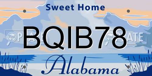 BQIB78 Alabama License Plate