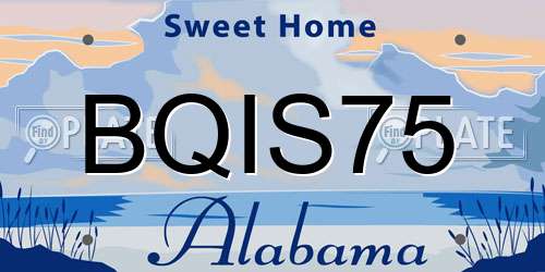 BQIS75 Alabama License Plate