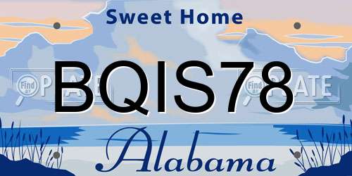 BQIS78 Alabama License Plate