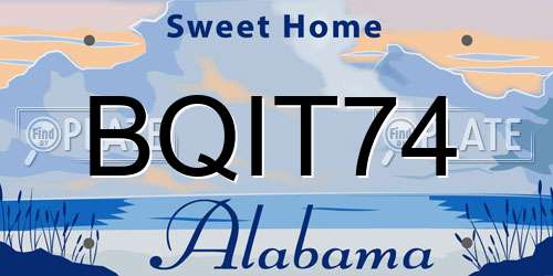 BQIT74 Alabama License Plate