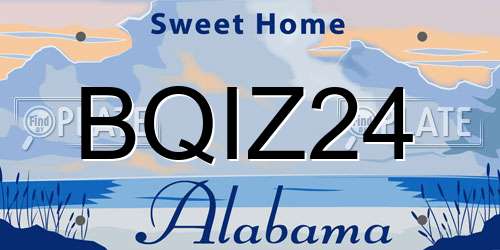 BQIZ24 Alabama License Plate