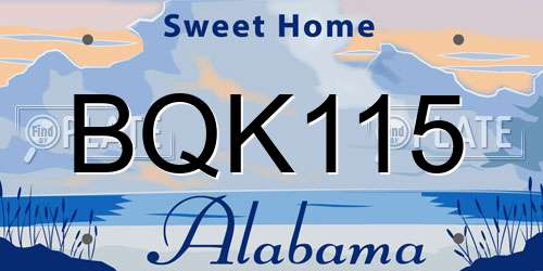 BQK115 Alabama License Plate