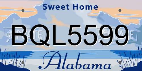 BQL5599 Alabama License Plate