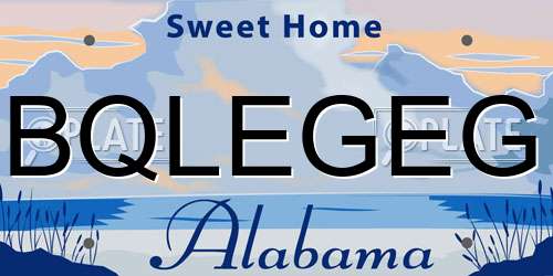 BQLEGEG Alabama License Plate