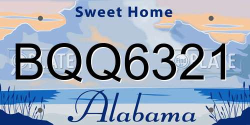 BQQ6321 Alabama License Plate