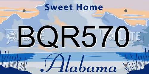 BQR570 Alabama License Plate