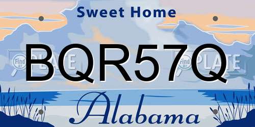 BQR57Q Alabama License Plate