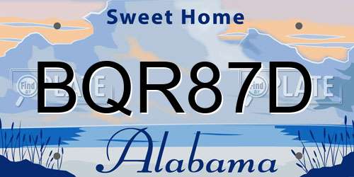 BQR87D Alabama License Plate