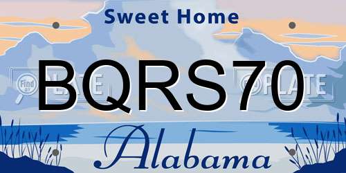BQRS70 Alabama License Plate