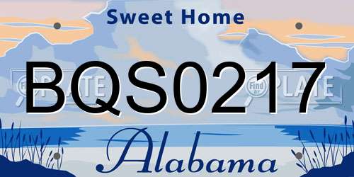 BQS0217 Alabama License Plate