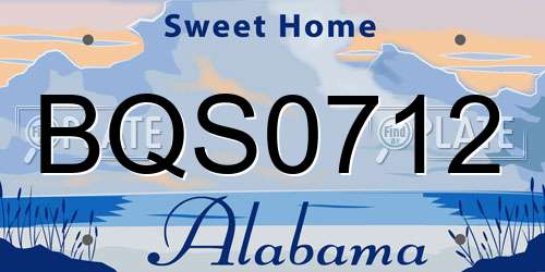 BQS0712 Alabama License Plate