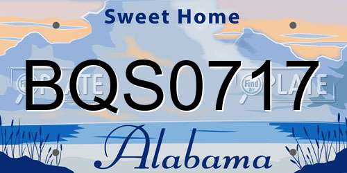 BQS0717 Alabama License Plate