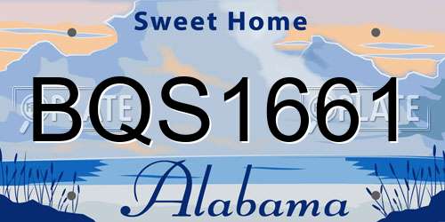 BQS1661 Alabama License Plate