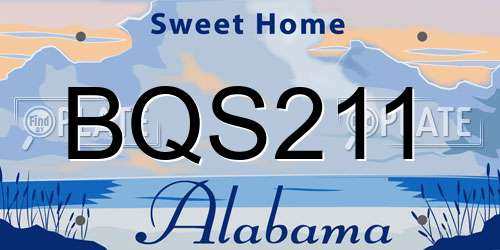 BQS211 Alabama License Plate