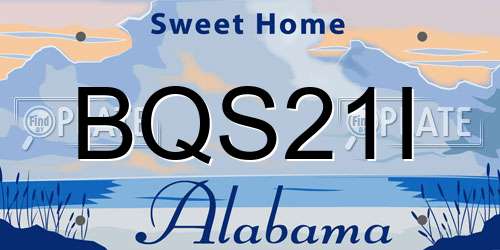BQS21I Alabama License Plate