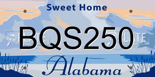 BQS250 Alabama License Plate