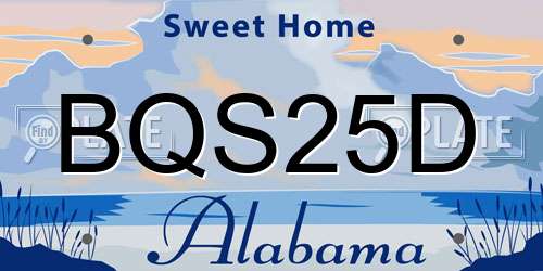 BQS25D Alabama License Plate