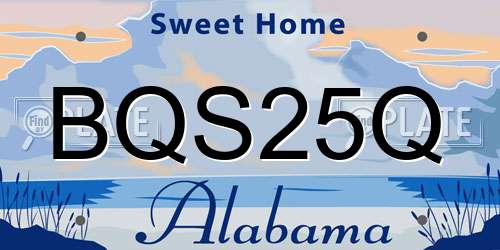 BQS25Q Alabama License Plate