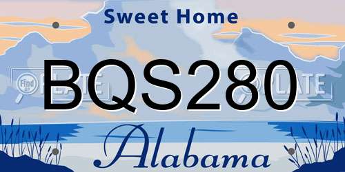 BQS280 Alabama License Plate